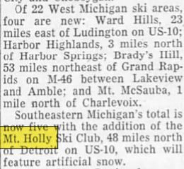 Mt Holly Ski & Snowboard Resort - Dec 1956 Article